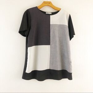 Igigli Square print Short sleeve brown blouse L